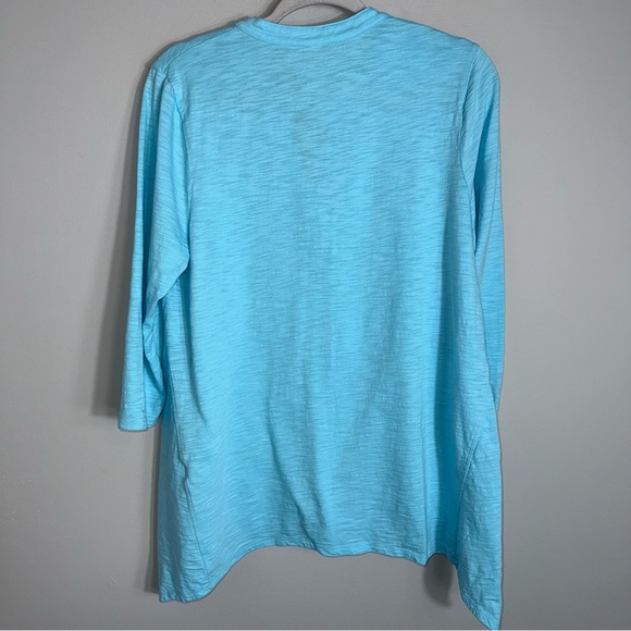 Chico's 3/4 Sleeve Ultimate Tee-Light Blue-Tunic Length-Size 2 (Large) - Picture 6 of 8